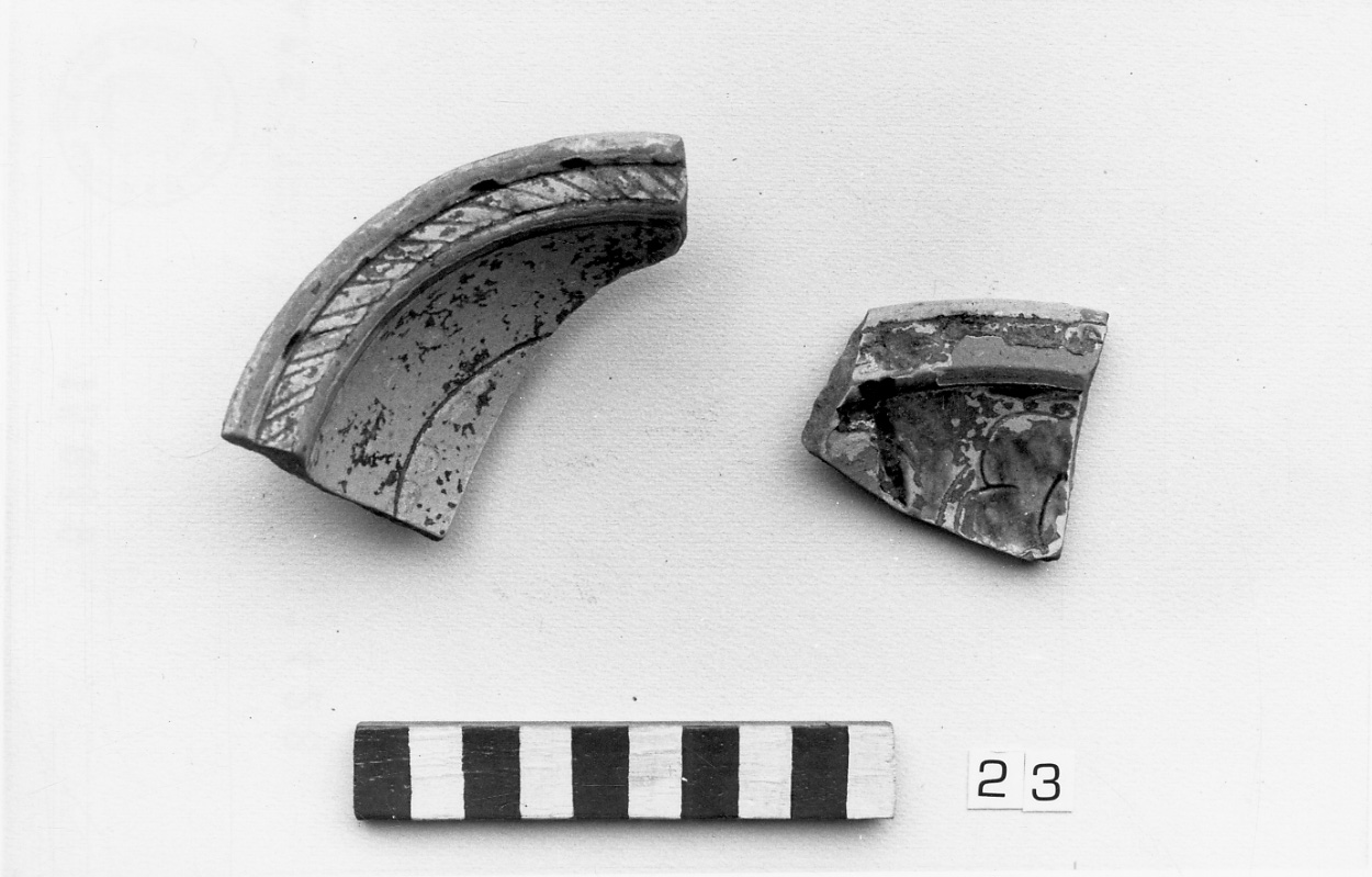 boccale, frammento - bottega padana (secc. XV/ XVI)