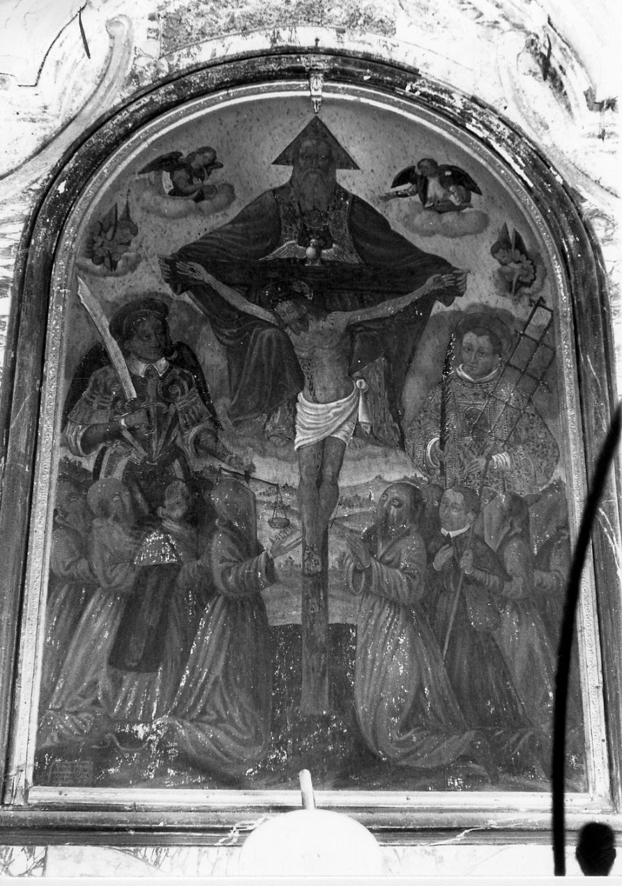 Trinità e santi (dipinto, opera isolata) di Parolio Agostino (inizio sec. XVII)