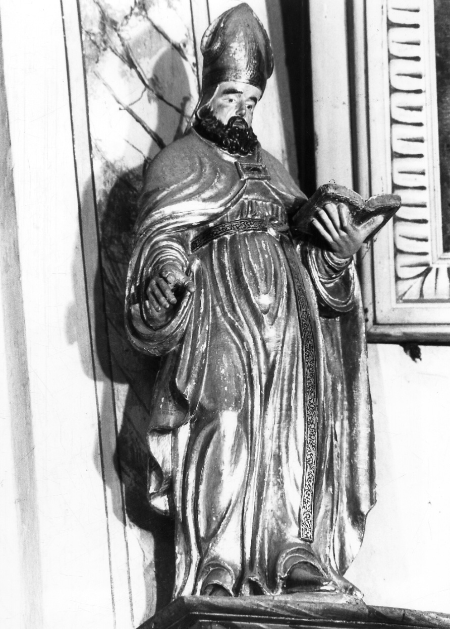 Santo vescovo (statua, opera isolata) - bottega vercellese (sec. XVII)