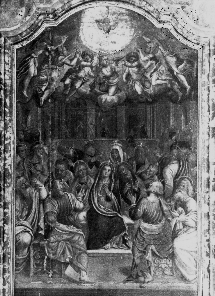 Pentecoste (dipinto, opera isolata) di Giovenone Raffaele (fine sec. XVI)