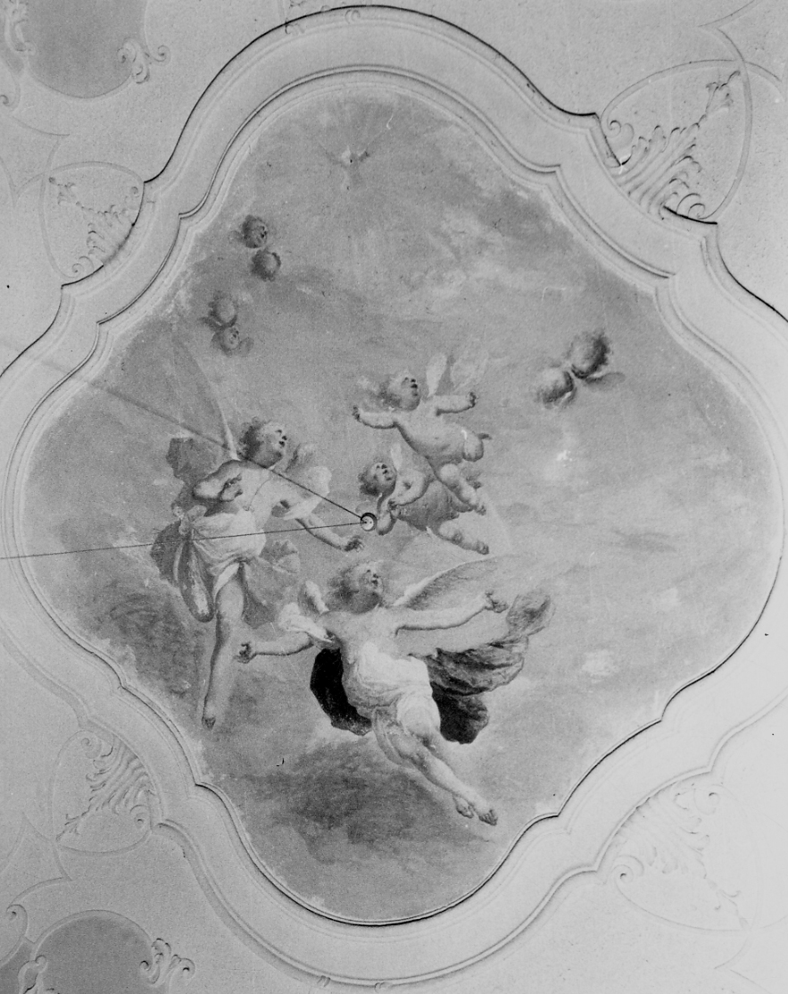 colomba dello Spirito Santo e angeli (dipinto, opera isolata) di Guala Pier Francesco (metà sec. XVIII)