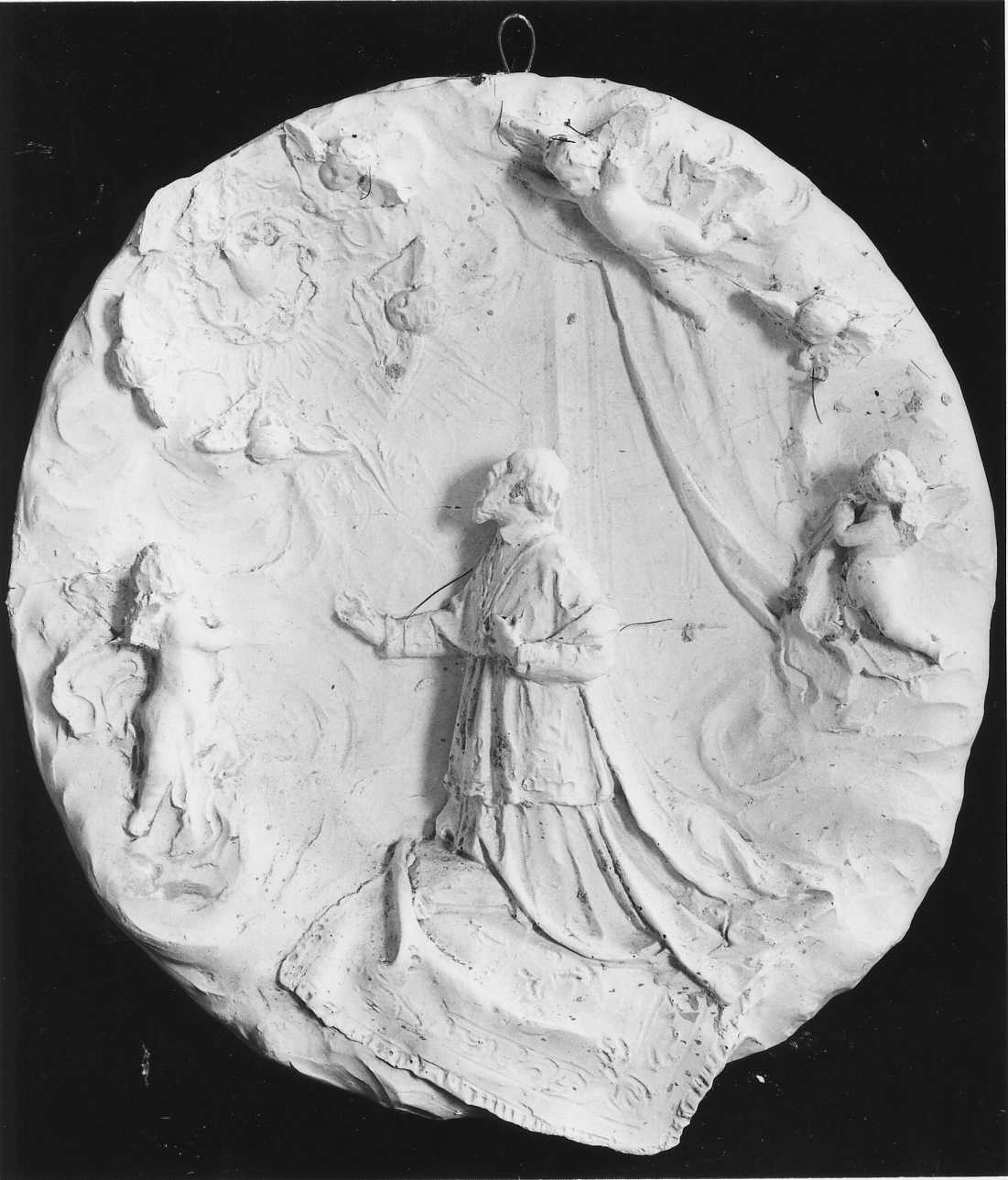 Apparizione del Sacro Cuore di Gesù a San Francesco di Sales (rilievo, elemento d'insieme) di Della Vedova Pietro (seconda metà sec. XIX)