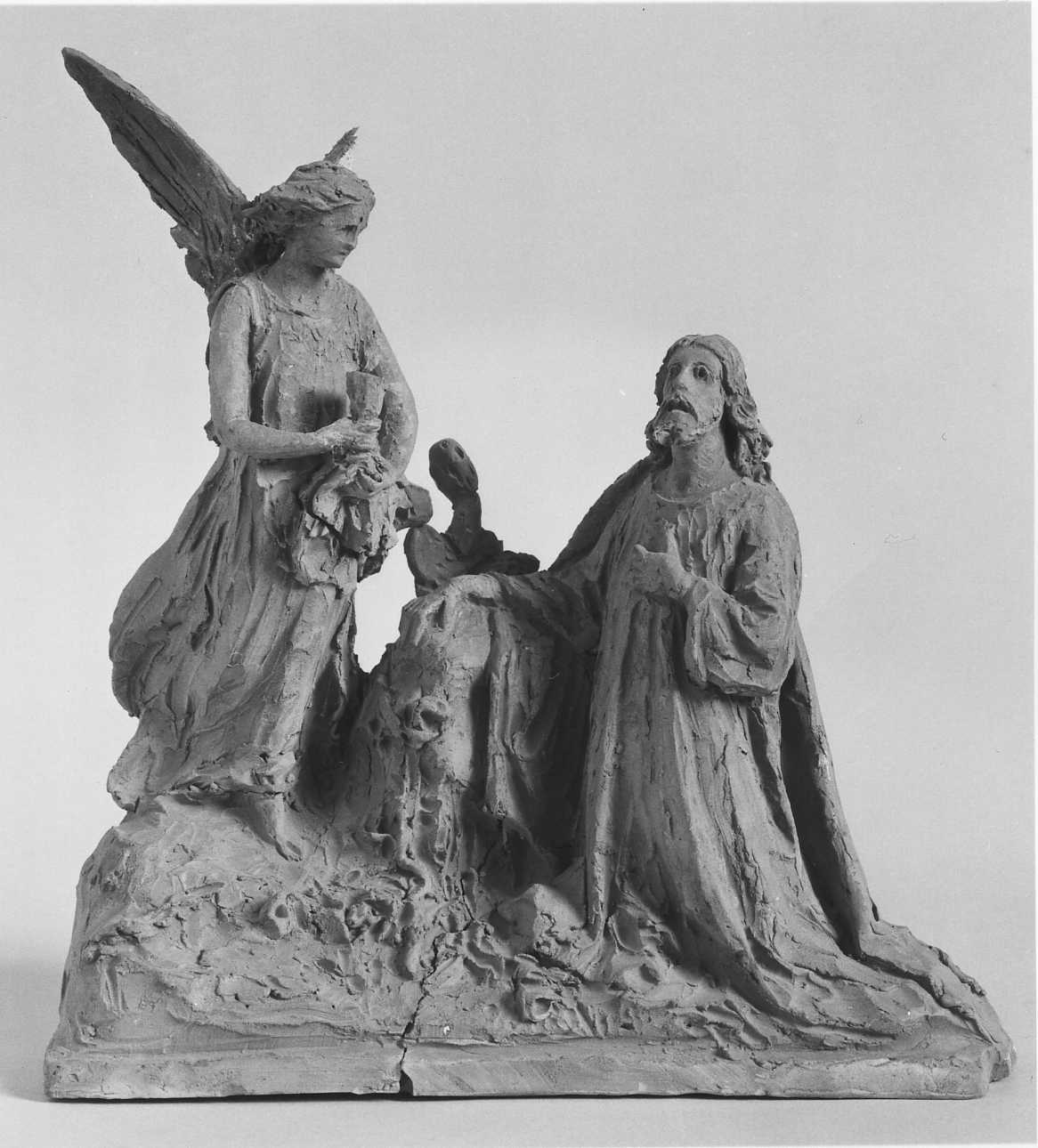 Fiat voluntas tua, orazione di Cristo nell'orto di Getsemani (scultura, opera isolata) di Della Vedova Pietro (ultimo quarto sec. XIX)