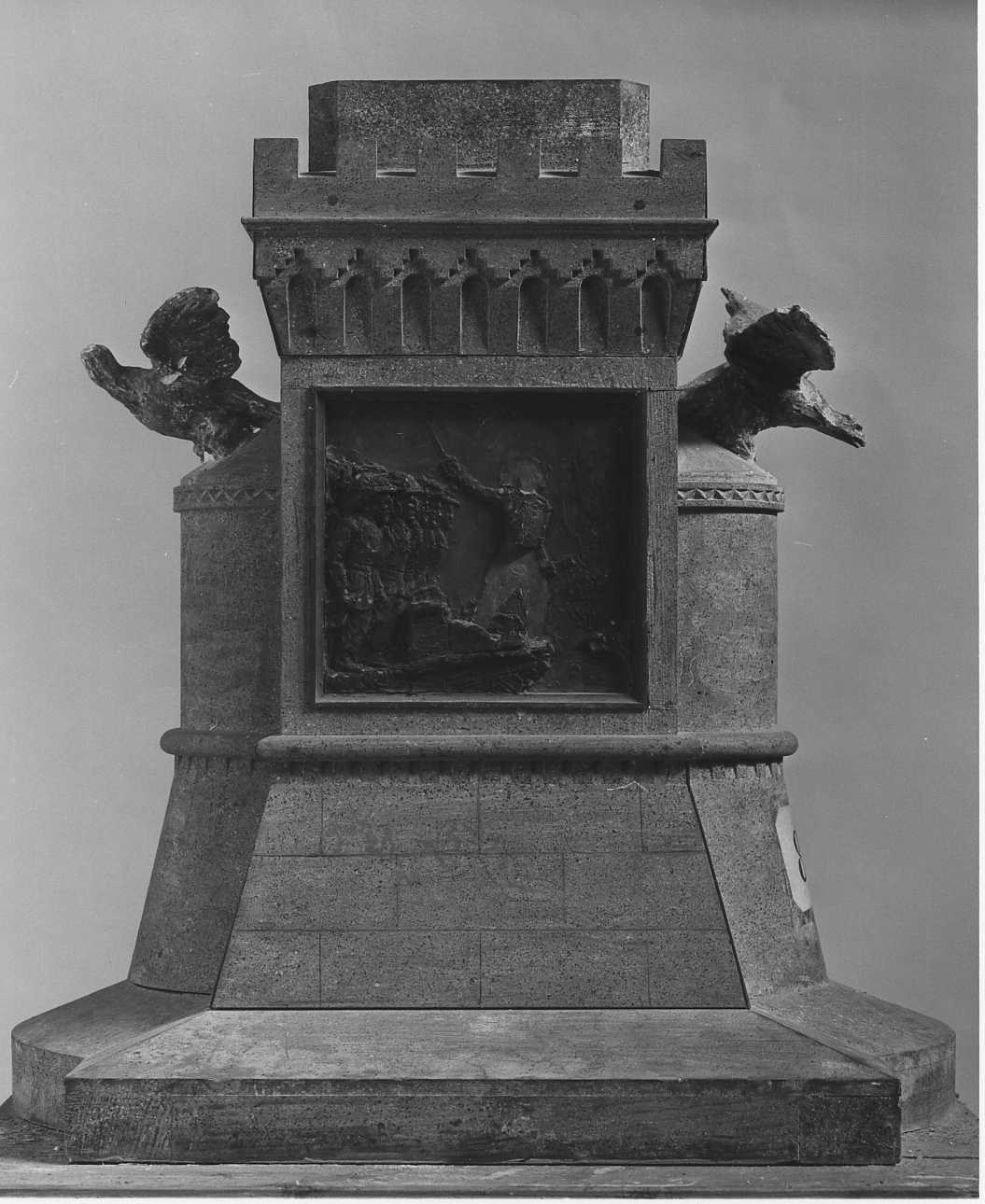 Alessandro Lamarmora all'attacco del ponte di Goito (rilievo, elemento d'insieme) di Della Vedova Pietro (terzo quarto sec. XIX)