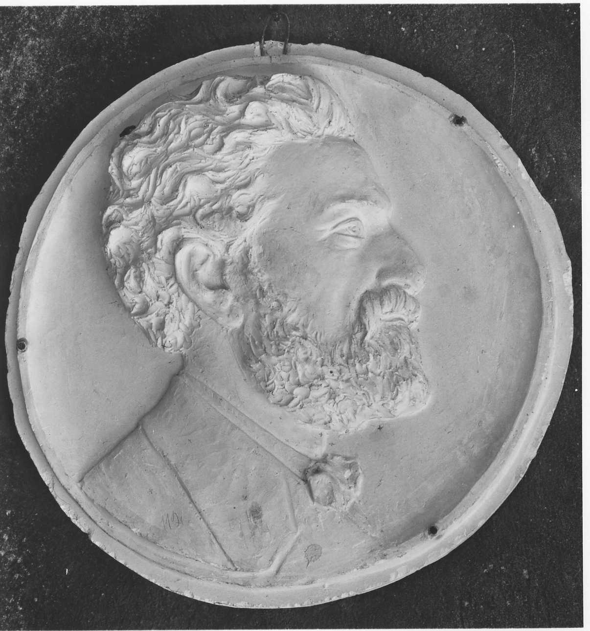 ritratto a mezzo busto di Vincenzo Vela (rilievo, opera isolata) di Della Vedova Pietro (seconda metà sec. XIX)