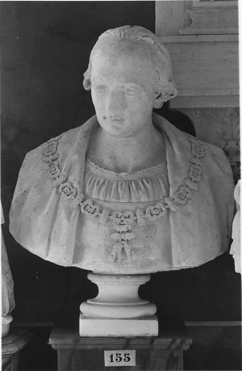 ritratto a mezzo busto di Cristoforo Colombo (busto, opera isolata) di Della Vedova Pietro (terzo quarto sec. XIX)