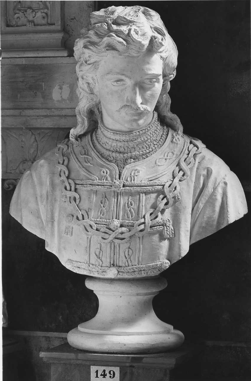 ritratto a mezzo busto di Amedeo VI di Savoia (busto, opera isolata) di Della Vedova Pietro (seconda metà sec. XIX)