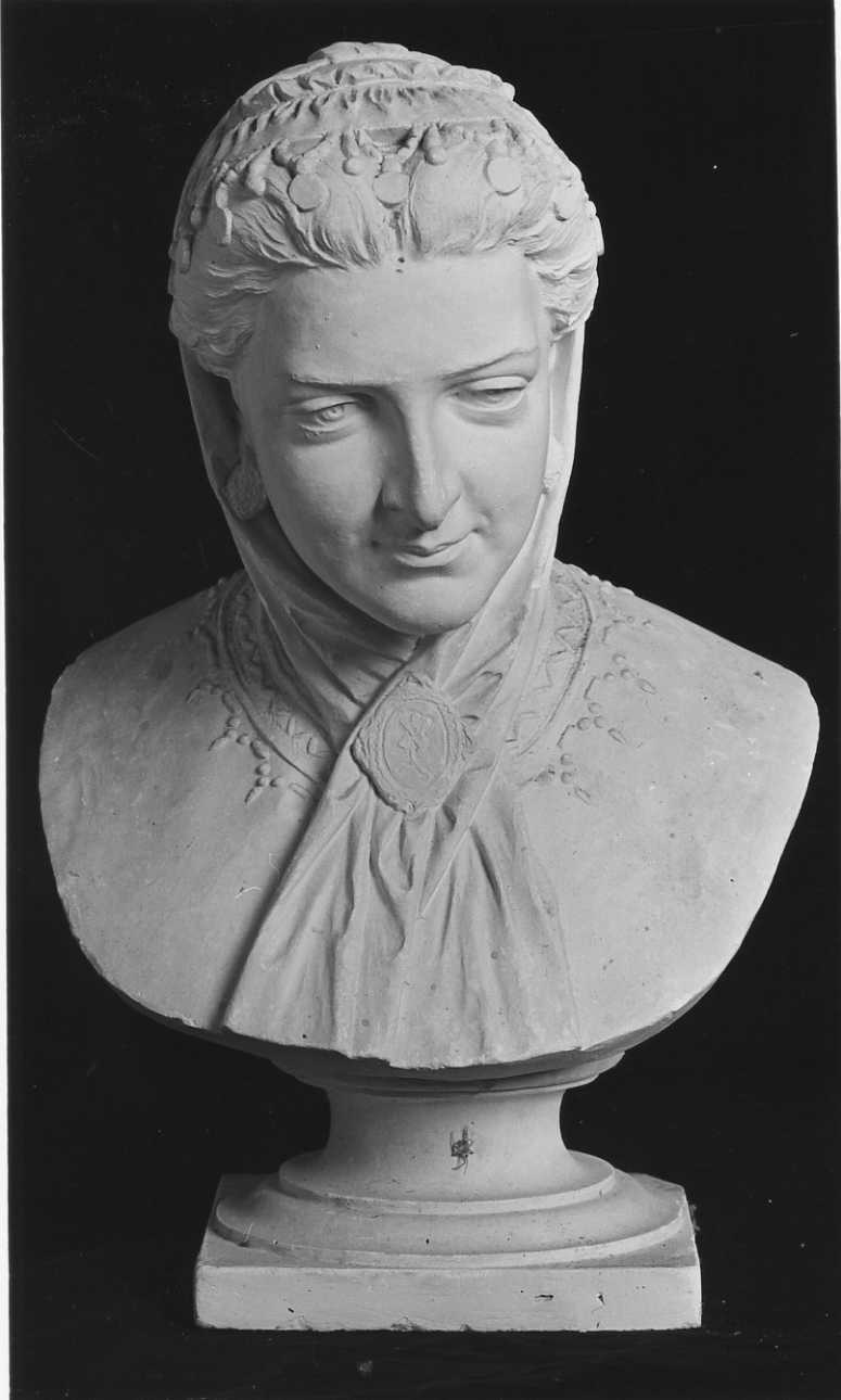 ritratto di donna a mezzo busto (busto, opera isolata) di Della Vedova Pietro (seconda metà sec. XIX)