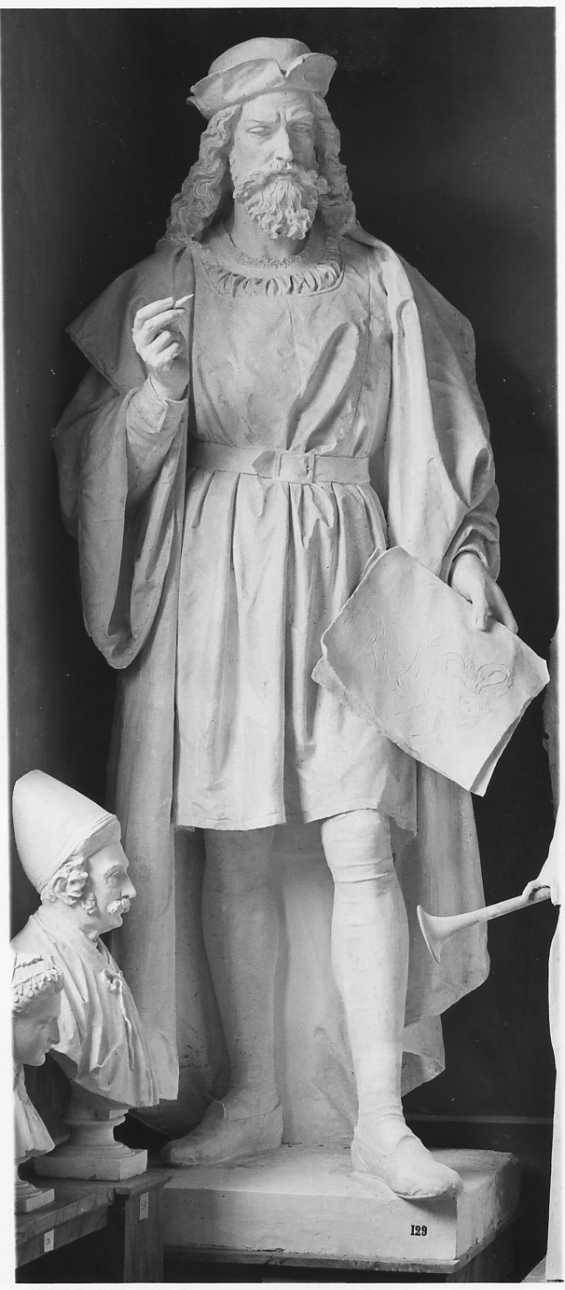 ritratto a figura intera di Gaudenzio Ferrari (scultura, opera isolata) di Della Vedova Pietro (terzo quarto sec. XIX)