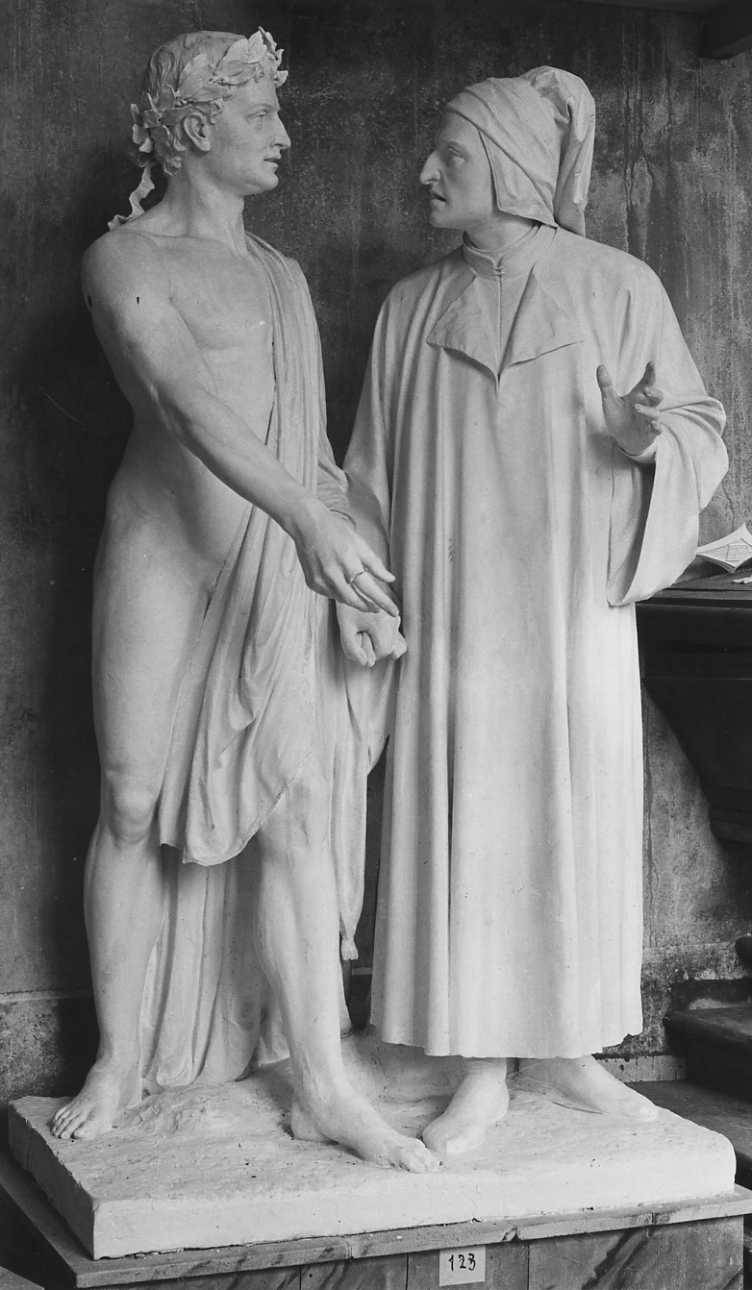 Dante e Virgilio (scultura, opera isolata) di Della Vedova Pietro (terzo quarto sec. XIX)