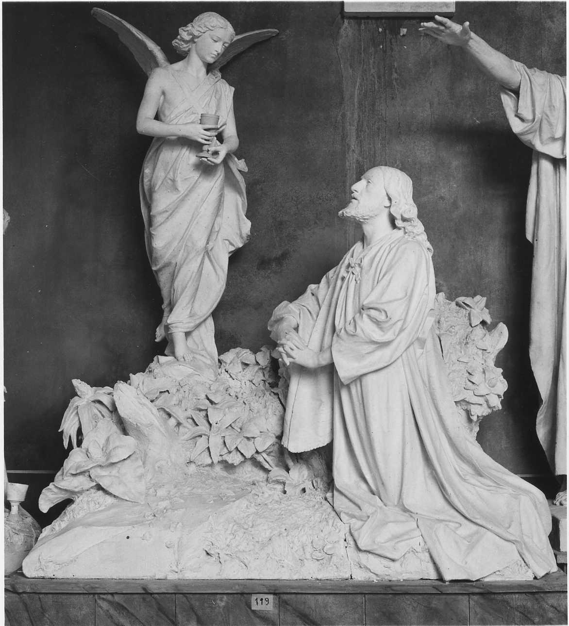 Fiat voluntas tua, orazione di Cristo nell'orto di Getsemani (scultura, opera isolata) di Della Vedova Pietro (ultimo quarto sec. XIX)