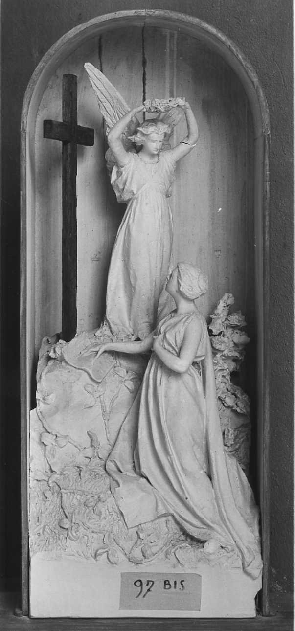 Maria Vittoria Dal Pozzo della Cisterna incoronata da un angelo (gruppo scultoreo, opera isolata) di Della Vedova Pietro (ultimo quarto sec. XIX)