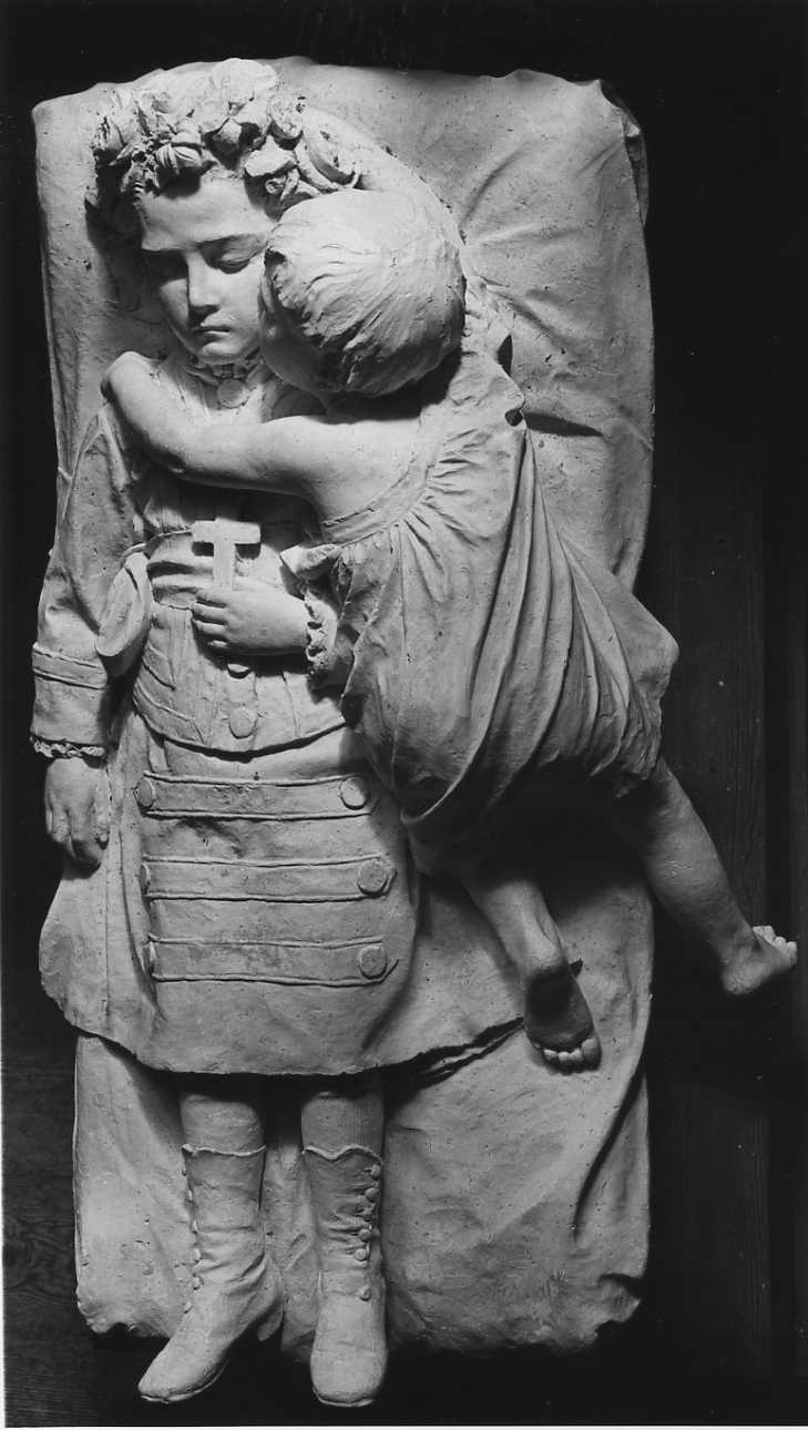 ritratto a figura intera di Erminia e Annetta Axerio (scultura, opera isolata) di Della Vedova Pietro (ultimo quarto sec. XIX)