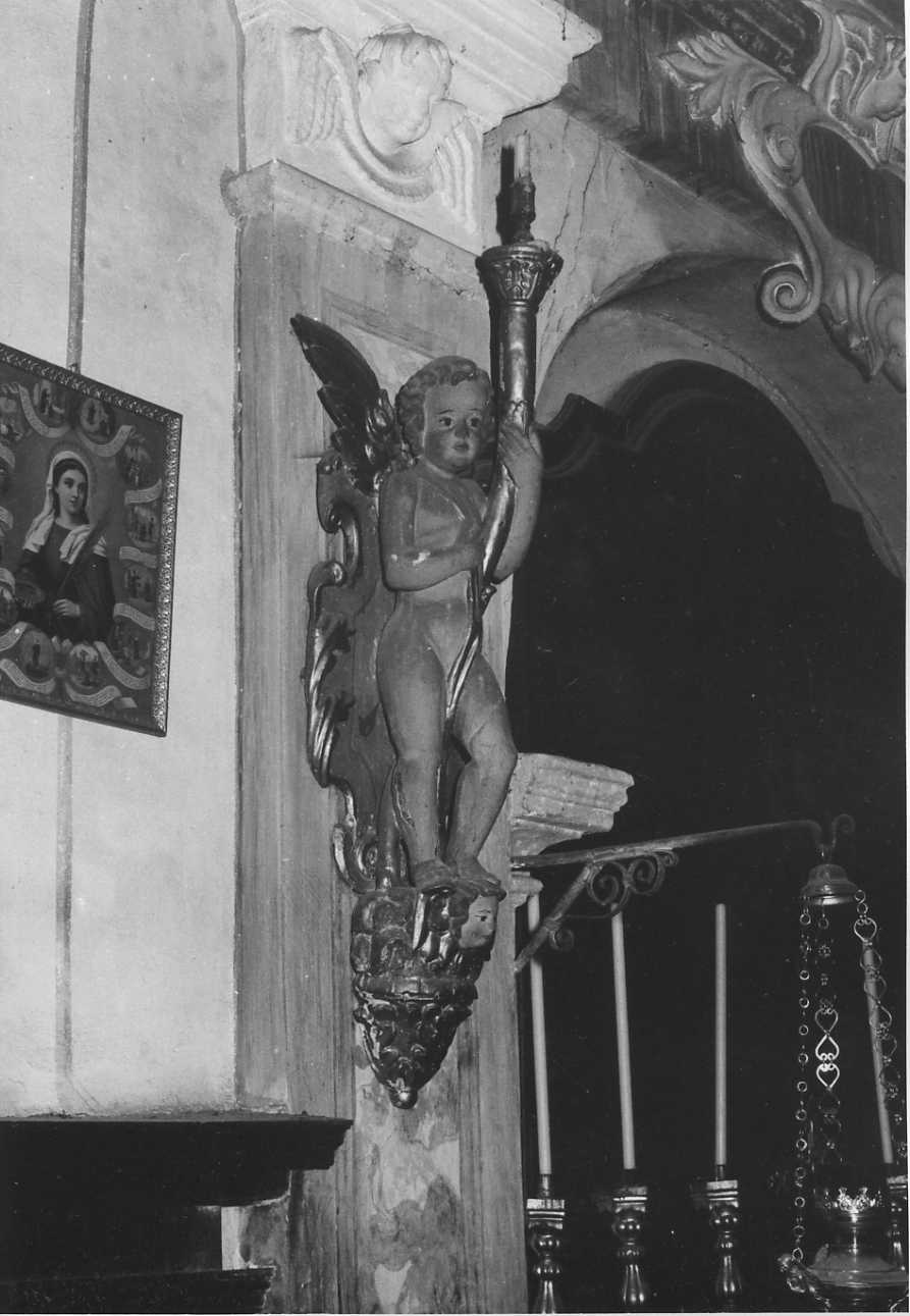 angioletto reggicandelabro (candelabro - a statuetta, coppia) - bottega vercellese (sec. XIX)