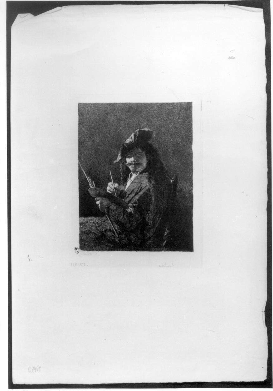 ritratto di Rembrandt Van Rijn (stampa) di Gilli Alberto Maso (sec. XIX)