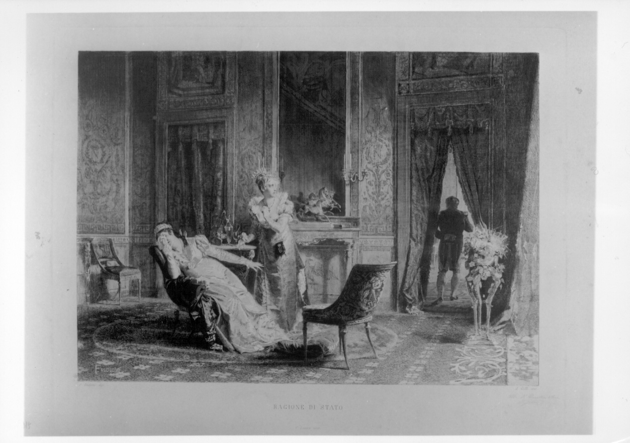 Napoleone Bonaparte ripudia Giuseppina Beauhrnais (stampa) di Gilli Alberto Maso, Didioni Francesco (ultimo quarto sec. XIX)