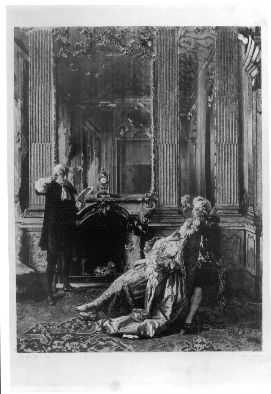 Il Mattino di Parini, Giuseppe Parini declama versi (stampa) di Gilli Alberto Maso, Barbaglia Giuseppe (sec. XIX)