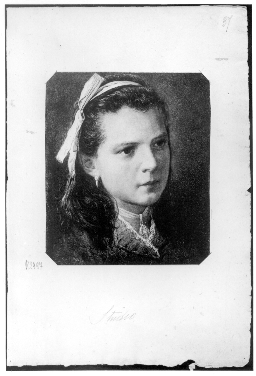 ritratto della signorina Perazzino di Chieri (stampa) di Gilli Alberto Maso (sec. XIX)