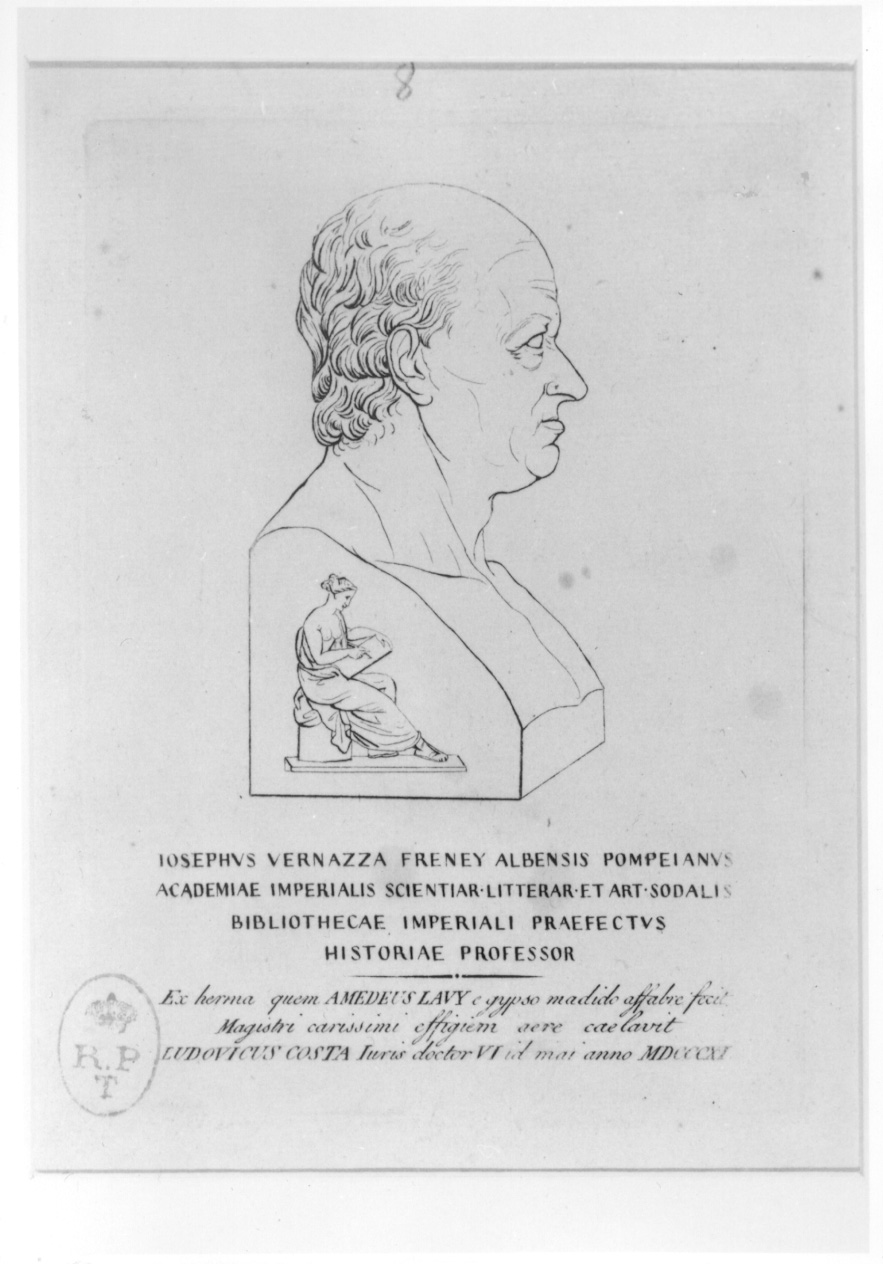 ritratto del barone Giuseppe Vernazza di Freney (stampa) di Palmieri Pietro Giovanni, Lavy Amedeo (primo quarto sec. XIX)