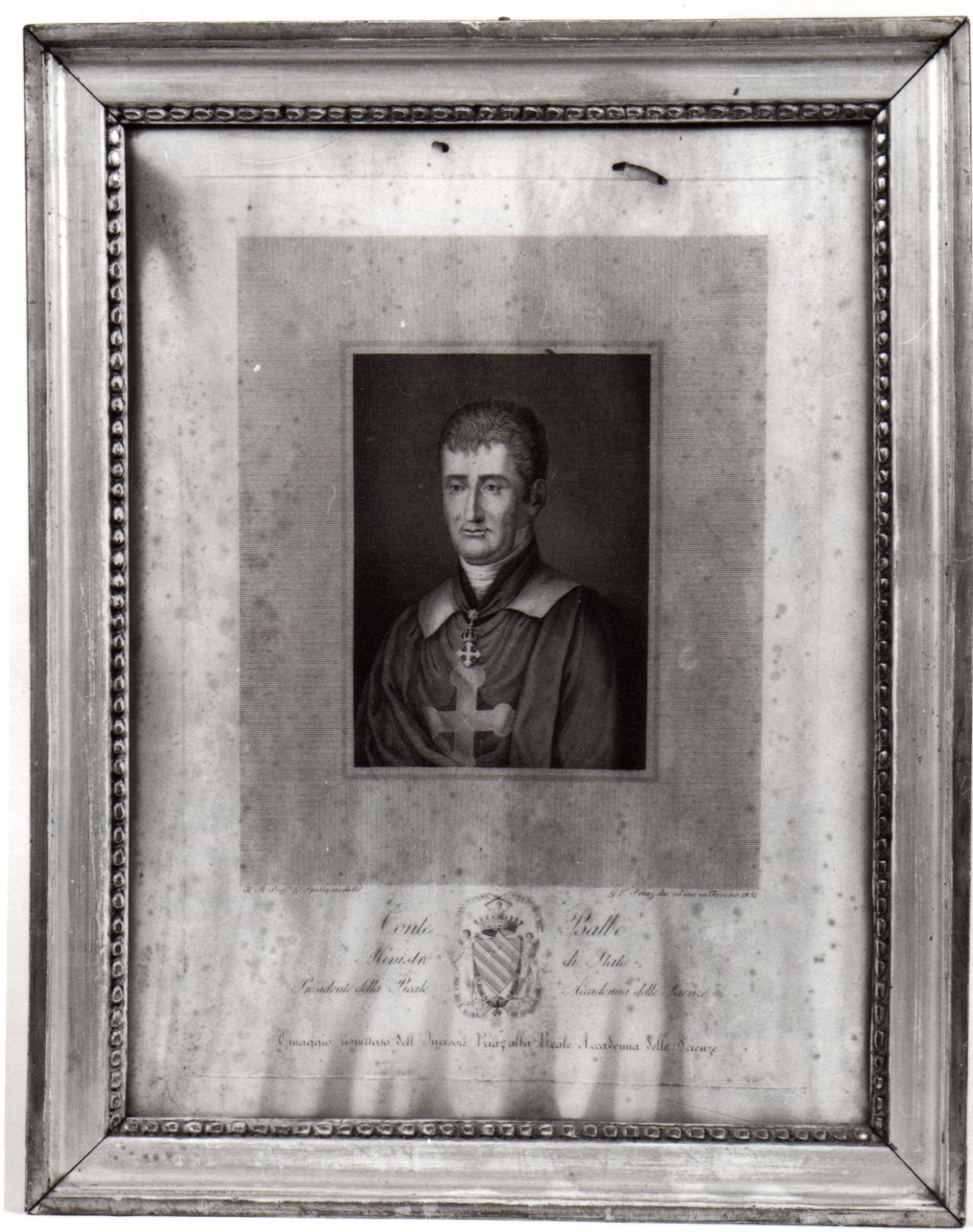 ritratto di Prospero Balbo (stampa, serie) di Priaz Joao Vicente, Spalla Giacomo (sec. XIX)