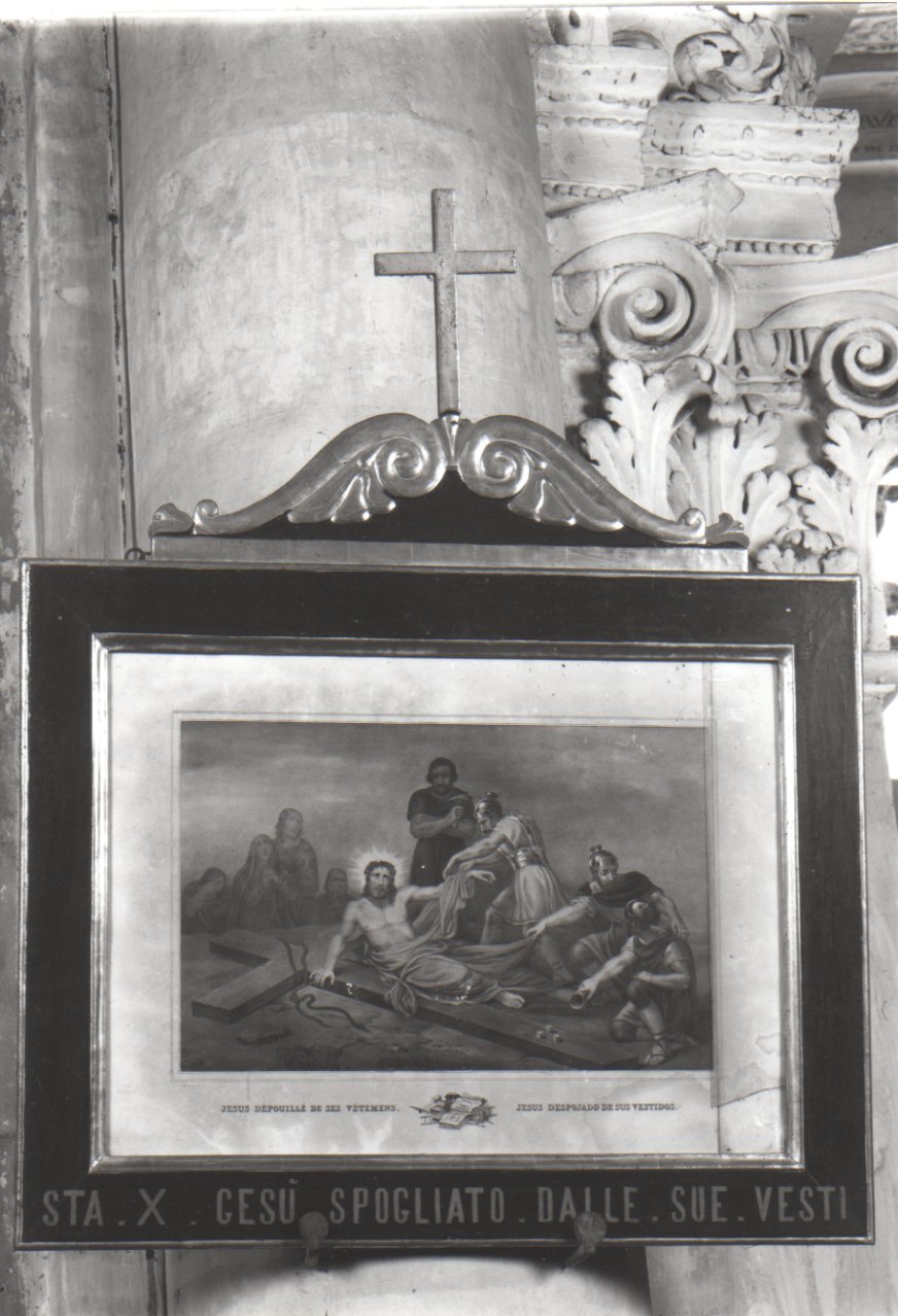 stazione X: Gesù spogliato e abbeverato di fiele (stampa a colori, elemento d'insieme) di Le Villain Françcois (primo quarto sec. XIX)