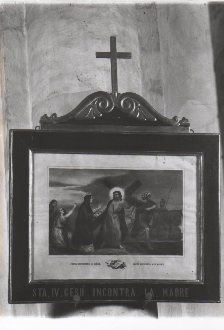 stazione IV: Gesù incontra la Madonna (stampa a colori, elemento d'insieme) di Le Villain Françcois (primo quarto sec. XIX)