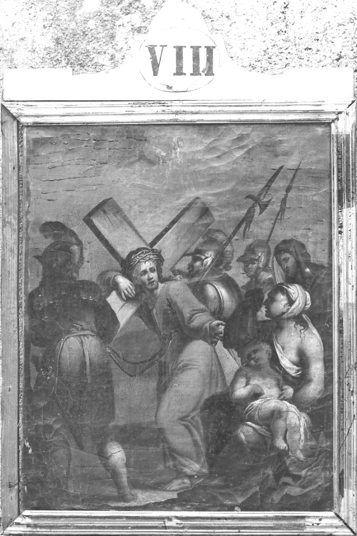 stazione VIII: Gesù consola le donne di Gerusalemme (stampa, elemento d'insieme) - ambito cusiano (terzo quarto sec. XIX)