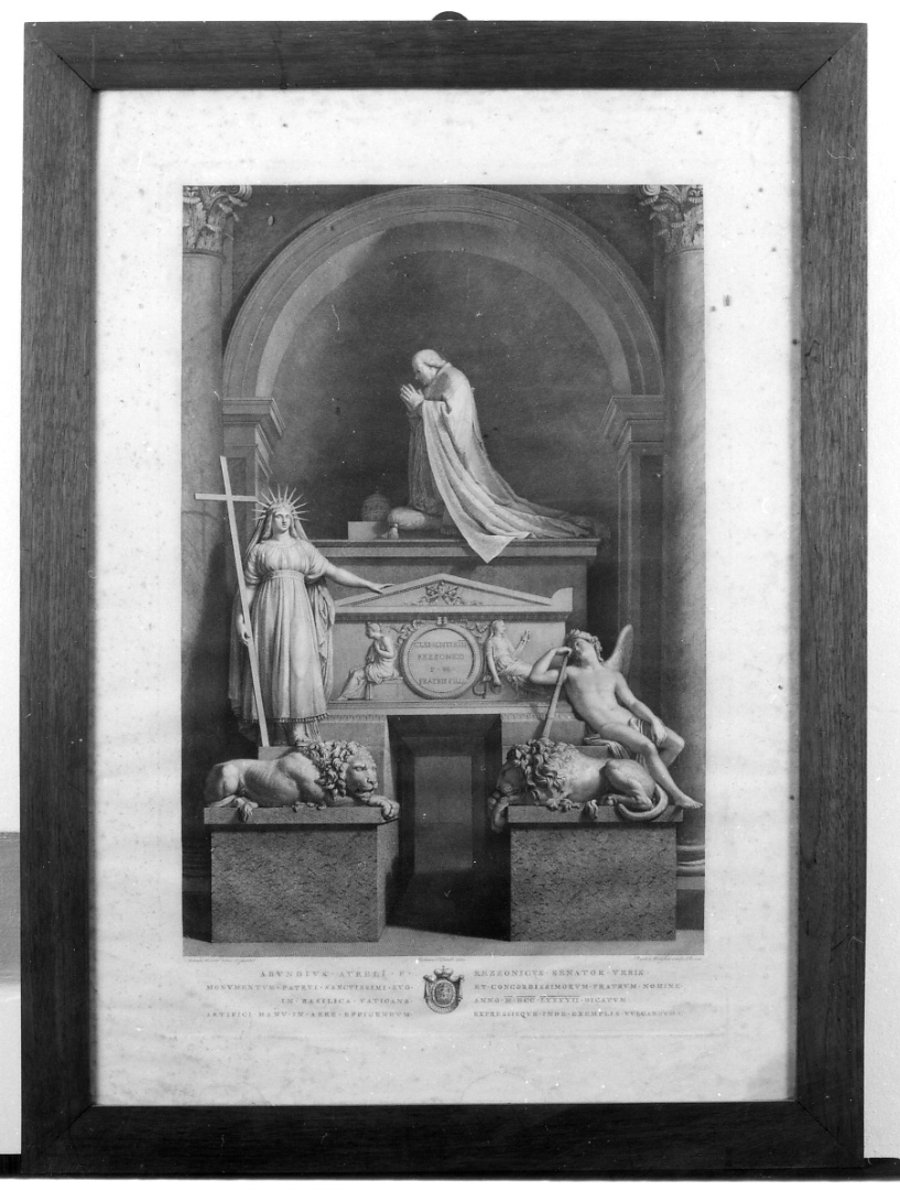 monumento funebre di papa Clemente XIII (stampa) di Morghen Raffaello, Tofanelli Stefano, Canova Antonio (ultimo quarto sec. XVIII)