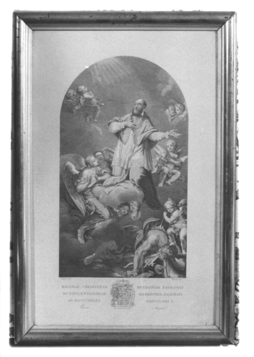 gloria di San Francesco di Sales (stampa) di Rapotti, Lauro Agostino (secondo quarto sec. XIX)