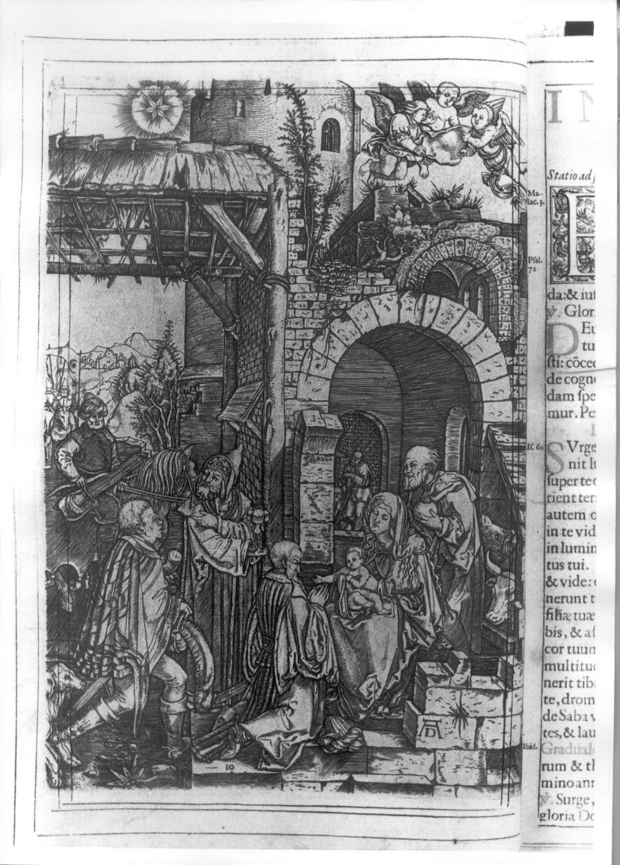 adorazione dei Re Magi (stampa) di Durer Albrecht (prima metà sec. XVII)
