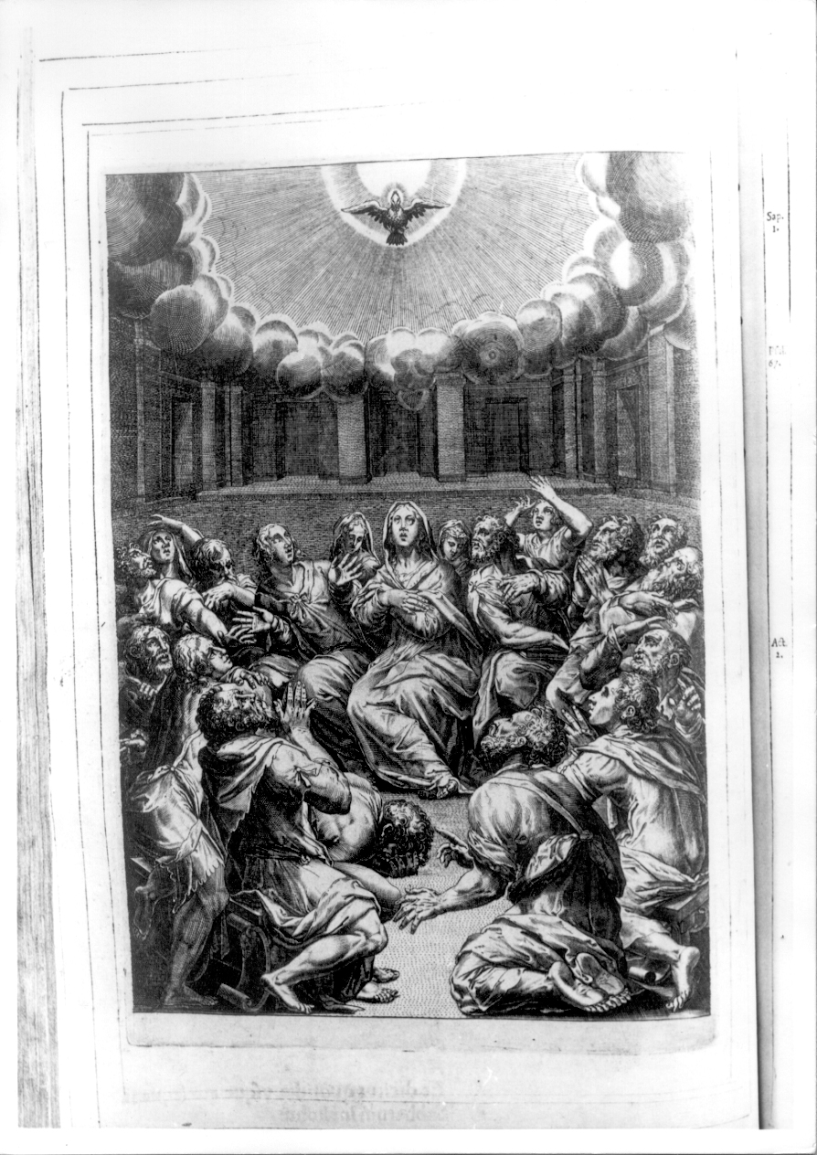 Pentecoste (stampa) di Sadeler Raphael I (prima metà sec. XVII)