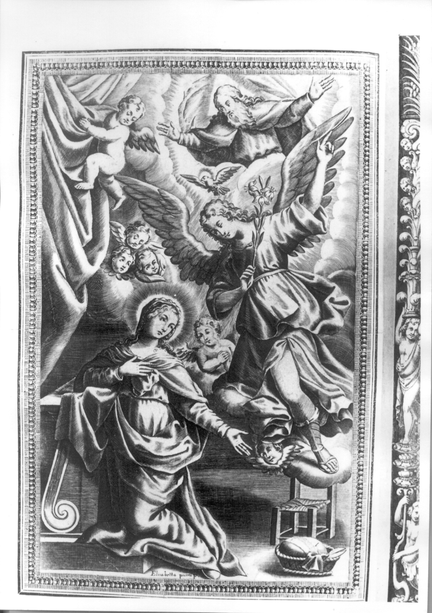 Annunciazione (stampa) di Piccini Isabella (fine/inizio secc. XVII/ XVIII)