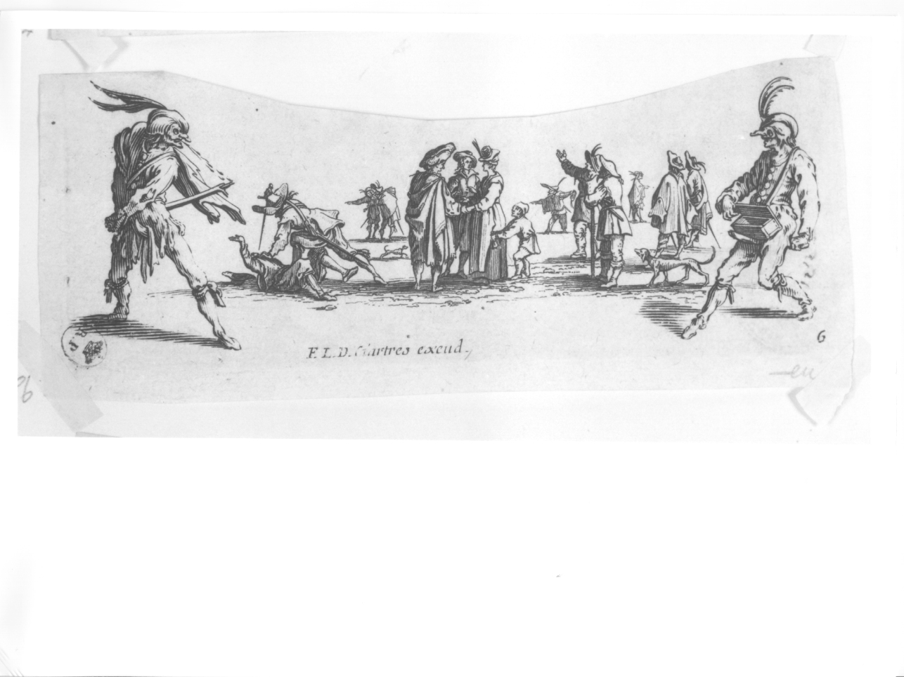 serie di feste e giochi, maschere del carnevale napoletano (stampa, elemento d'insieme) di Callot Jacques (primo quarto sec. XVII)