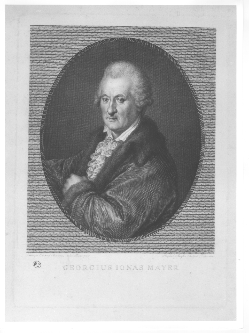ritratto a mezzo busto di Georgius Ionas Mayer (stampa) di Morghen Raffaello (primo quarto sec. XIX)