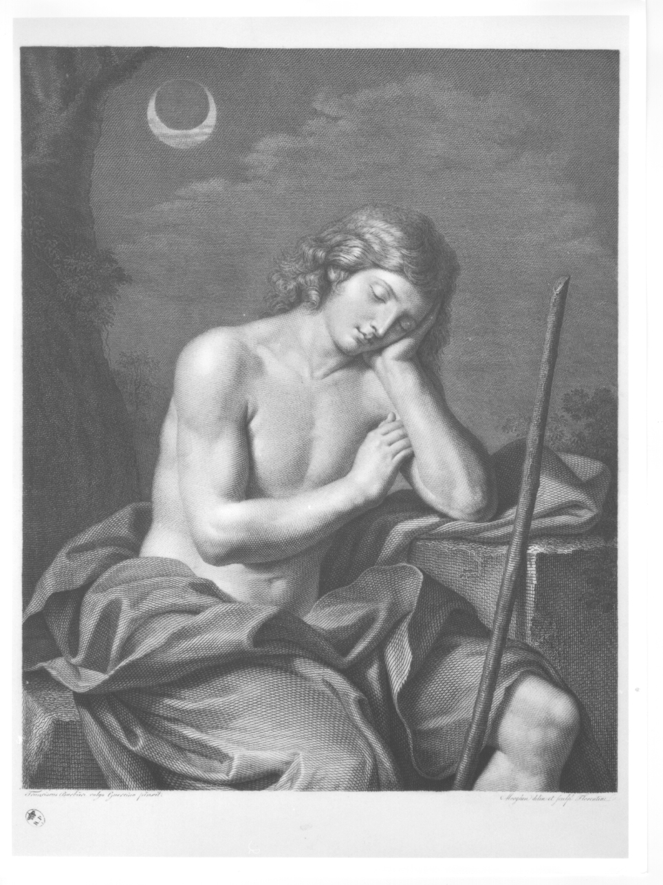 San Giovanni Battista (stampa) di Morghen Raffaello, Barbieri Giovan Francesco detto Guercino (primo quarto sec. XIX)