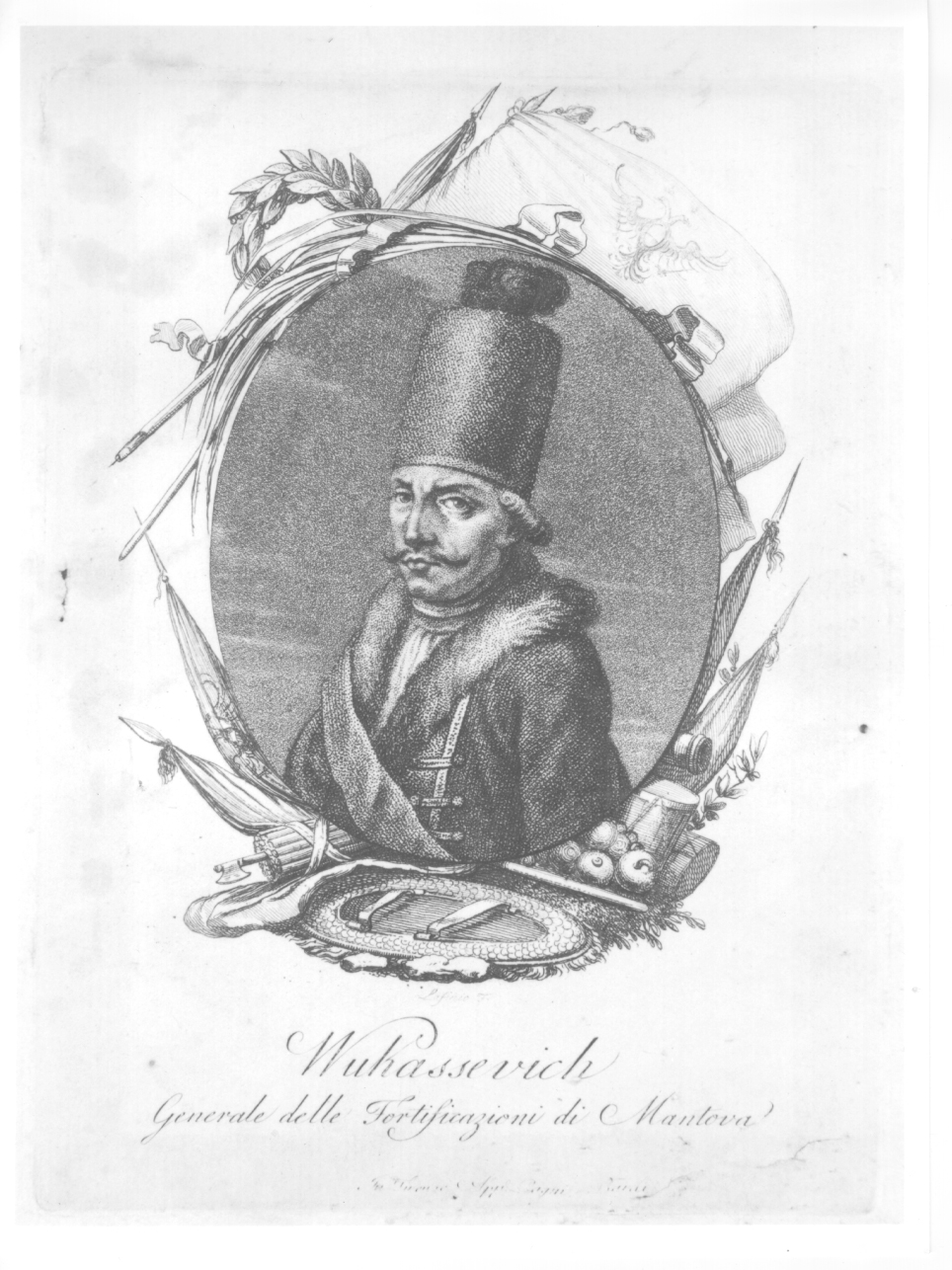 ritratto a mezzo busto del generale Vukassovich (stampa) di Lasinio Carlo (attribuito) (primo quarto sec. XIX)