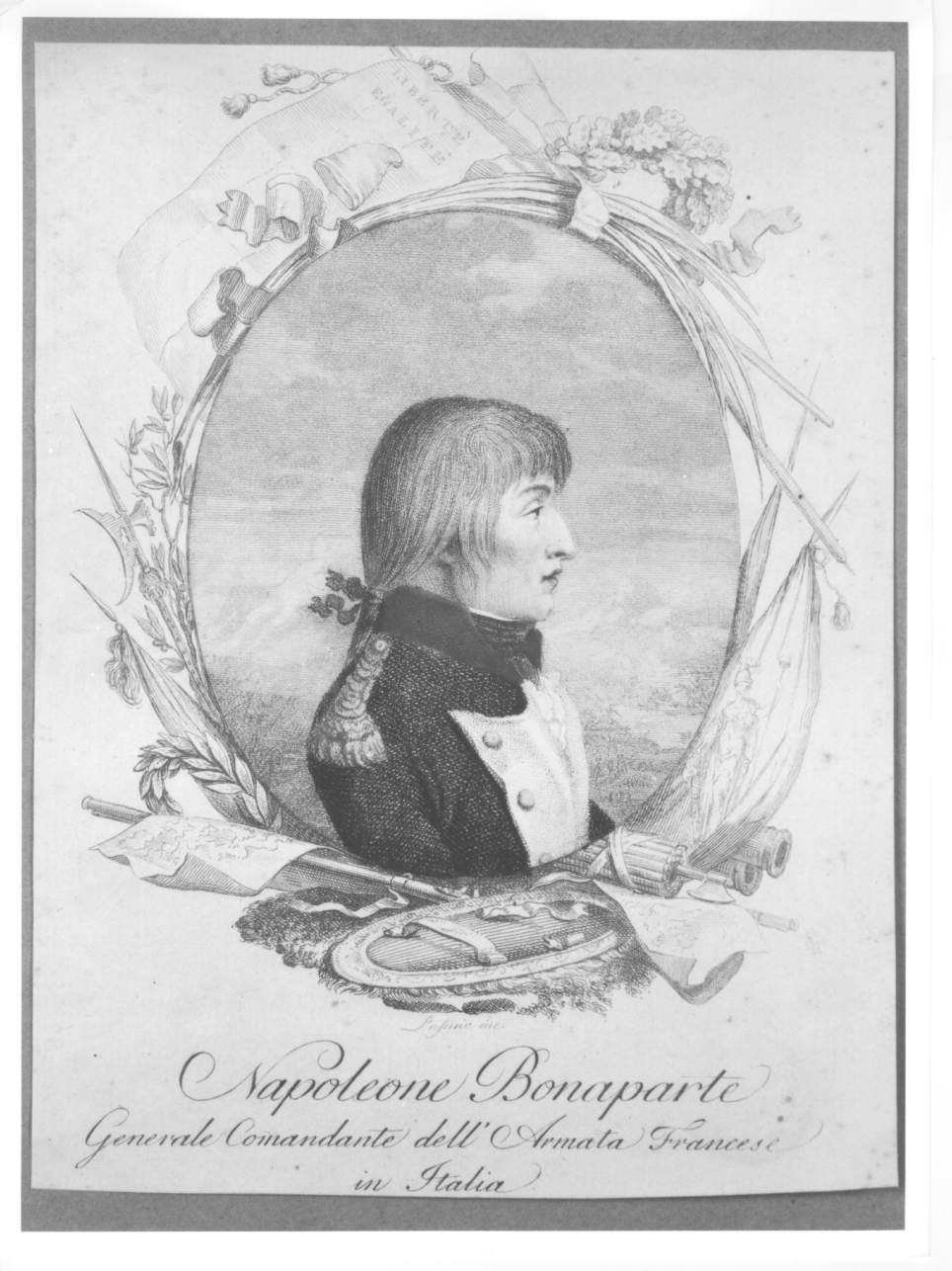 ritratto a mezzo busto di Napoleone Bonaparte (stampa) di Lasinio Carlo (attribuito) (fine sec. XVIII)