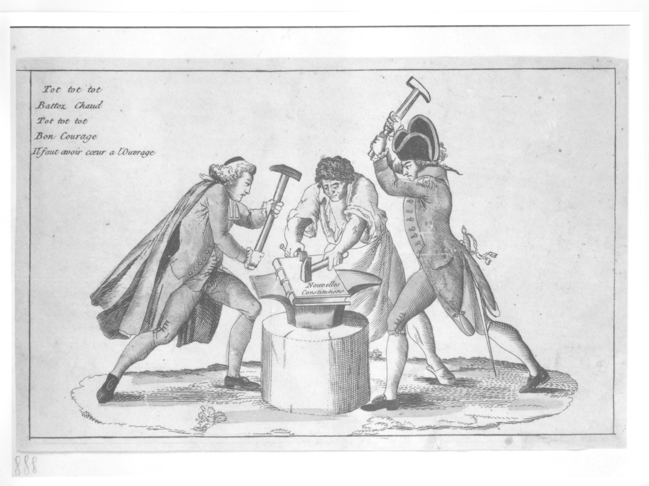 Nouvelles Constitutions, scena satirica sulla redazione della costituzione francese (stampa) - ambito francese (primo quarto sec. XIX)