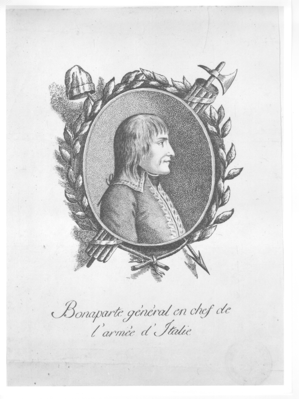 ritratto a mezzo busto di Napoleone Bonaparte (stampa) - ambito francese (fine sec. XVIII)