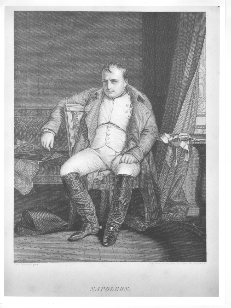 Napoleone Bonaparte (stampa) di Delaroche Paul, Leybold Johann Friedrich (attribuito) (prima metà sec. XIX)