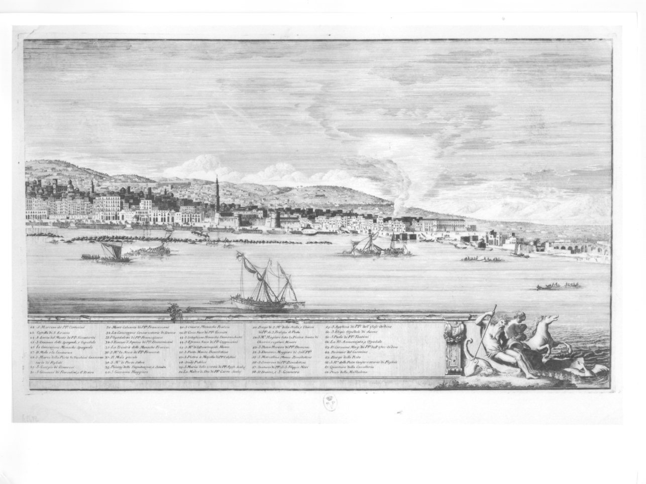 veduta del golfo di Napoli (stampa, elemento d'insieme) di Sclopis Ignazio Lorenzo Ludovico (seconda metà sec. XVIII)