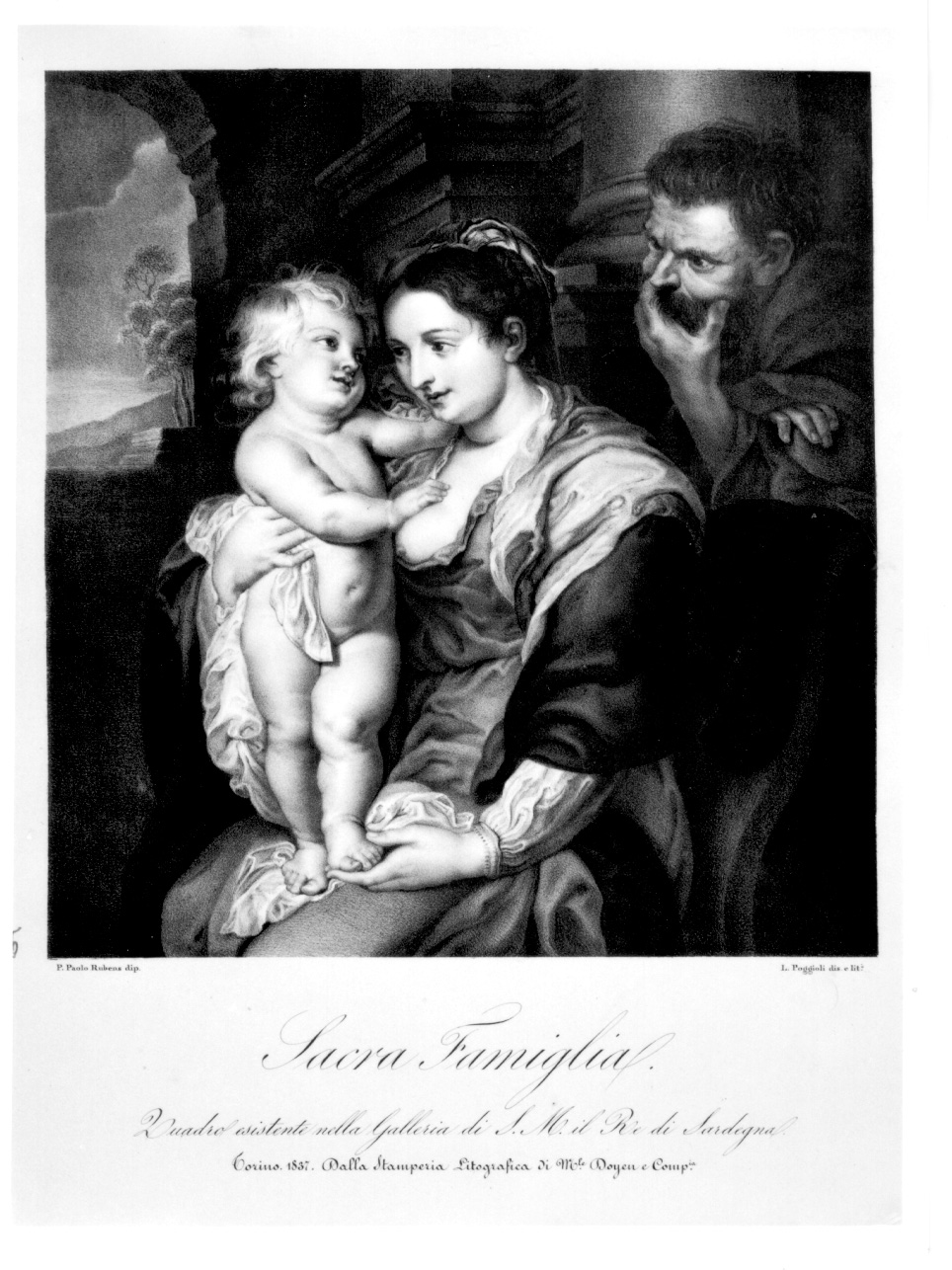 Sacra Famiglia (stampa) di Rubens Pieter Paul, Poggioli Luigi (prima metà sec. XIX)