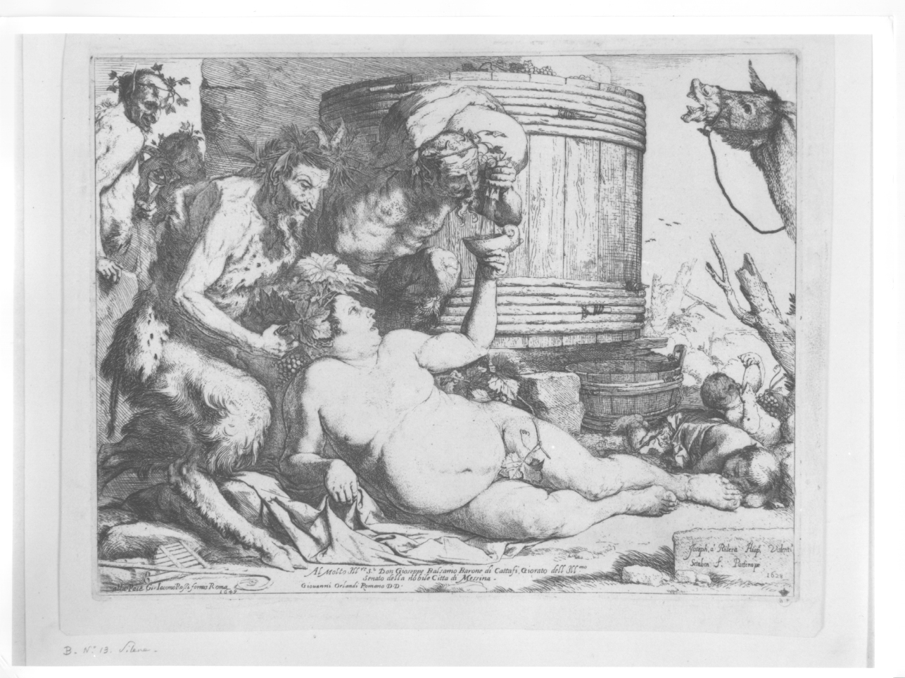 Sileno ebbro e satiri (stampa) di De Ribera Jusepe detto Spagnoletto (sec. XVII)