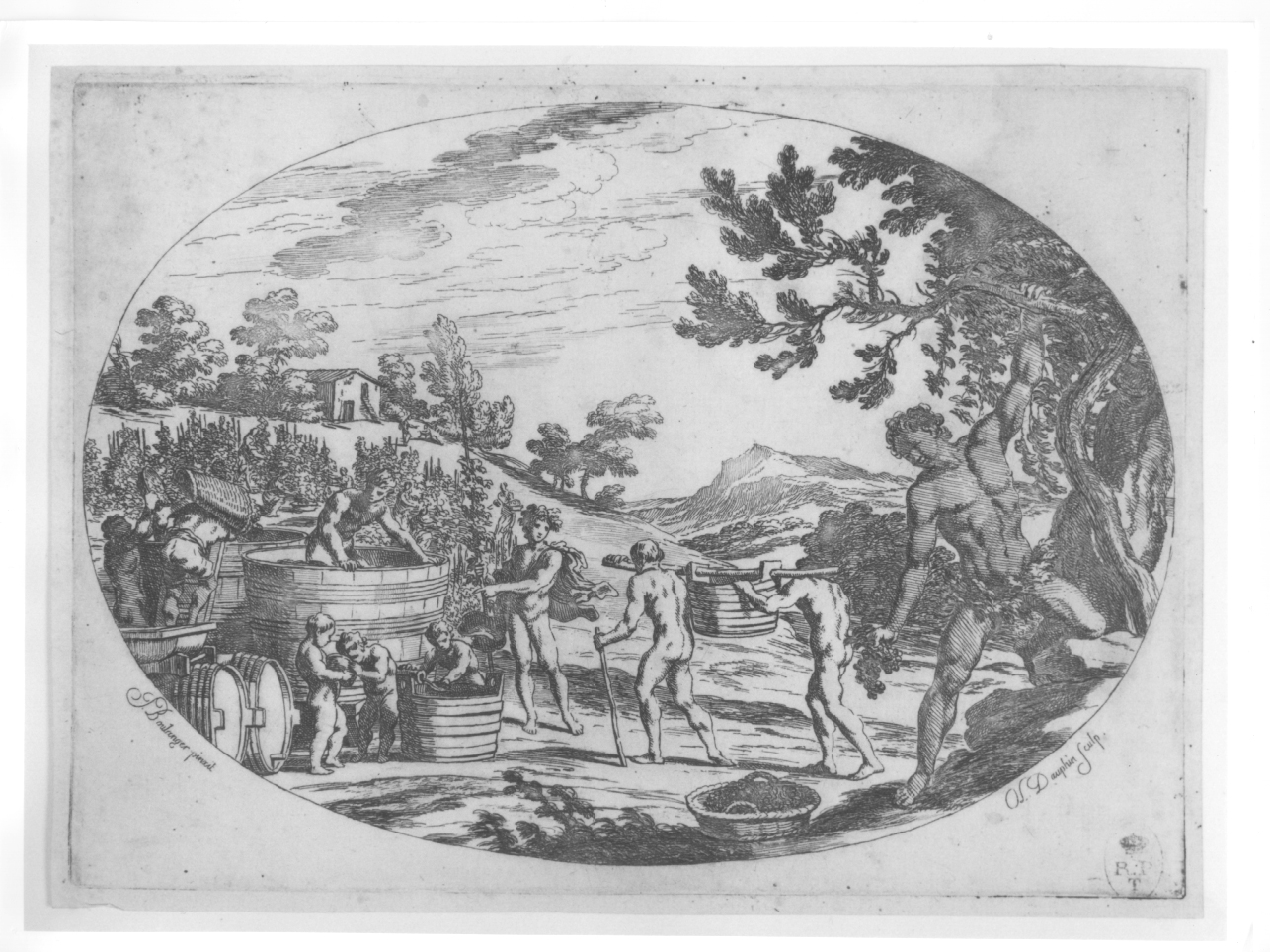 vendemmia (stampa) di Dauphin Oliviero, Boulanger Giovanni (terzo quarto sec. XVII)