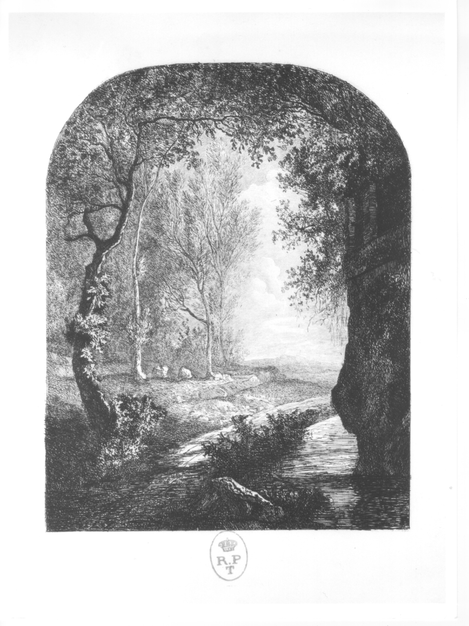 Paesaggio, paesaggio fluviale (stampa) di Breme Arborio Gattinara Ferdinando (terzo quarto sec. XIX)