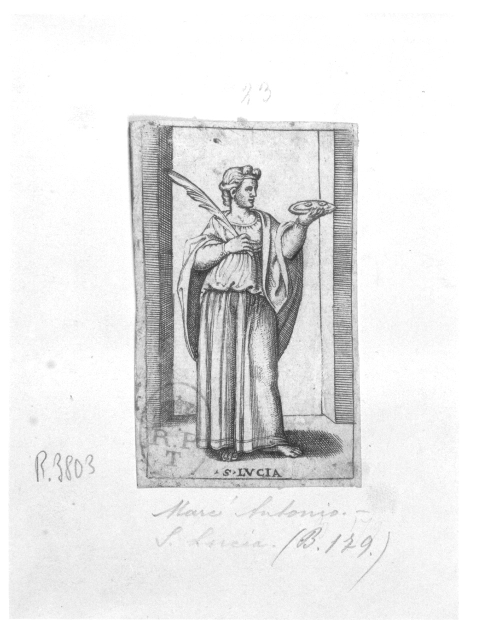 Santa Lucia, Santa Lucia (stampa) di Raimondi Marcantonio (prima metà sec. XVI)