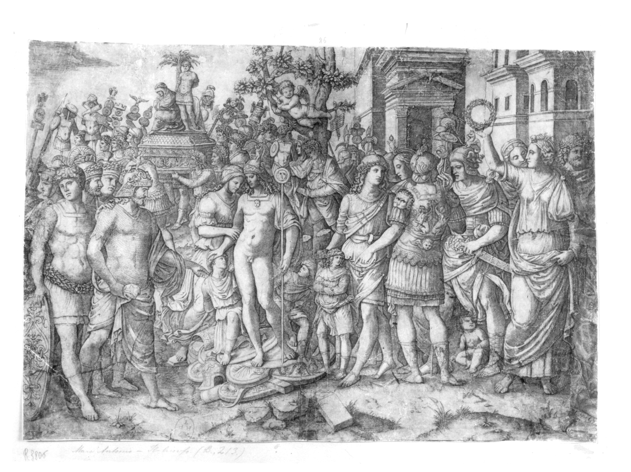 Il trionfo, trionfo di giovane guerriero (stampa) di Raimondi Marcantonio (prima metà sec. XVI)