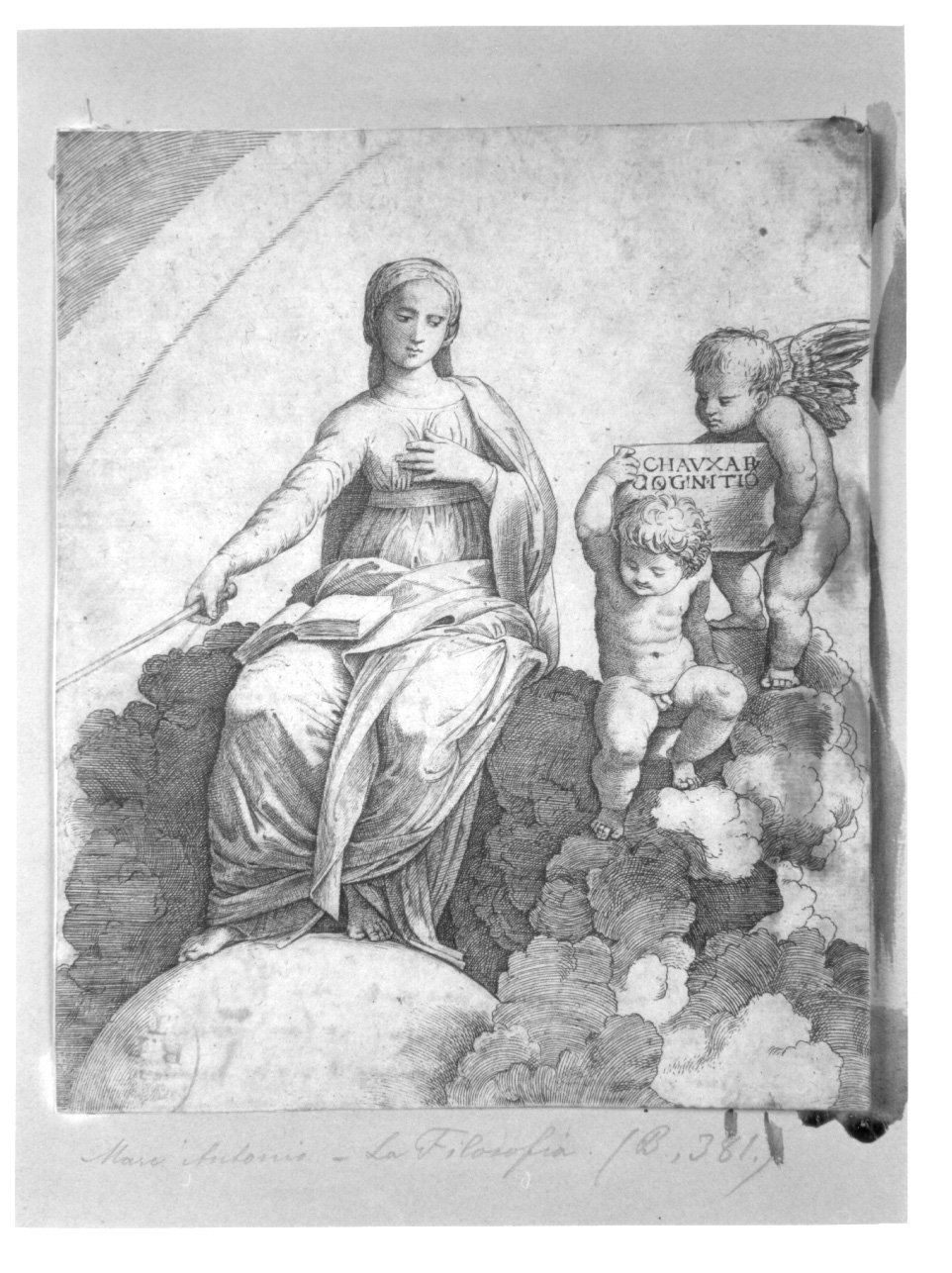 La filosofia, allegoria della Filosofia (stampa) di Raimondi Marcantonio (prima metà sec. XVI)