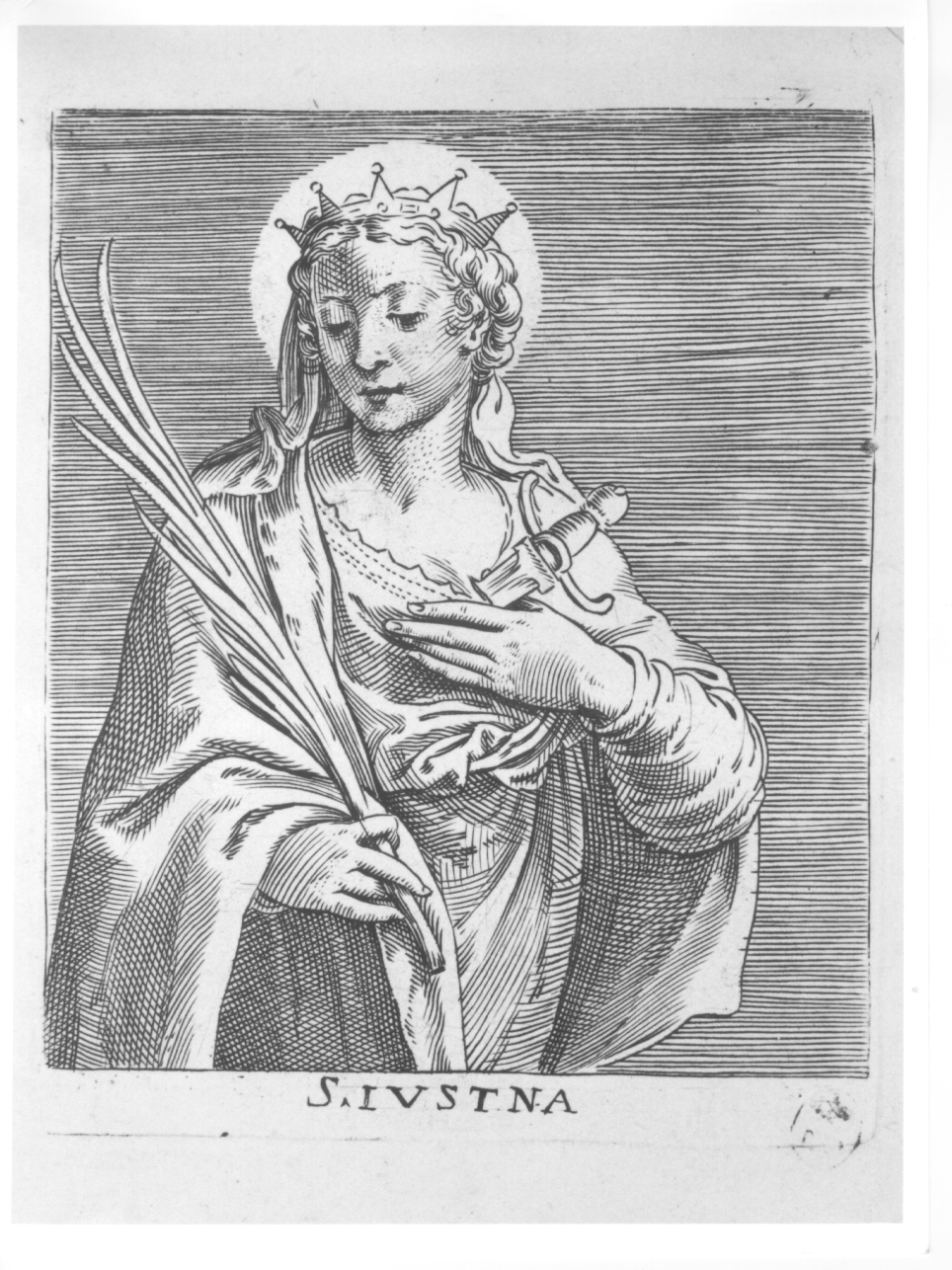 Santa Giustina di Padova, Santa Giustina di Padova (stampa) di Carracci Agostino (seconda metà sec. XVI)