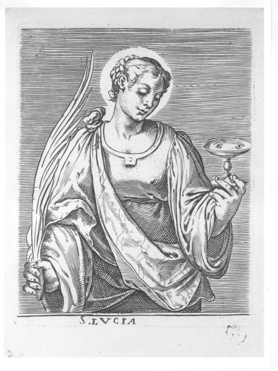 Santa Lucia, Santa Lucia (stampa) di Carracci Agostino (seconda metà sec. XVI)